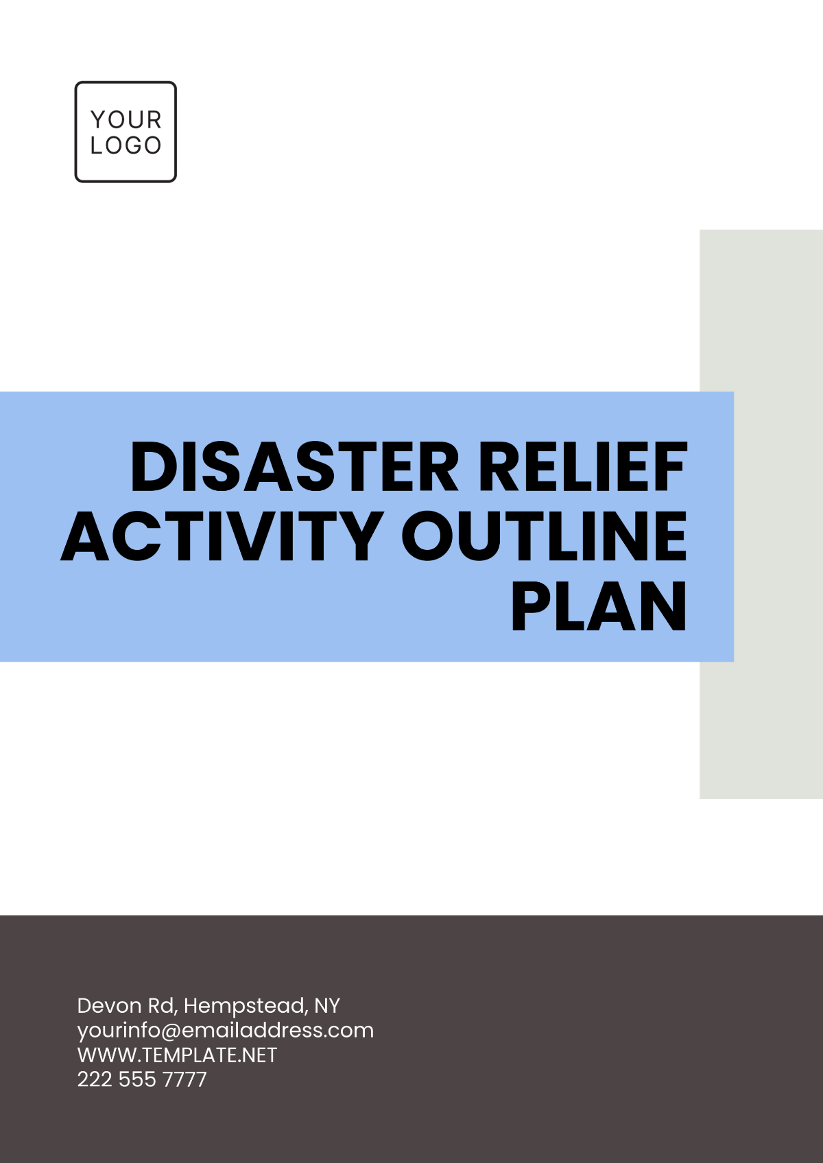 Disaster Relief Activity Outline Plan Template