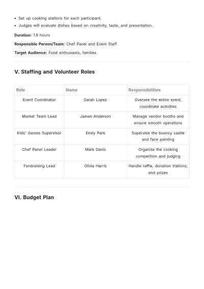 Free Community Fair Activity Plan Template to Edit Online