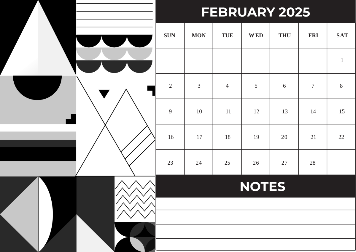 Free Minimalist February 2025 Calendar Template - Edit Online & Download