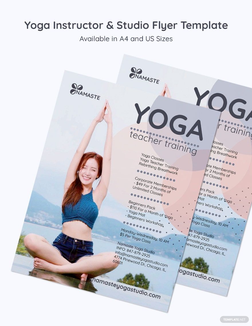 Yoga Instructor & Studio Flyer Template