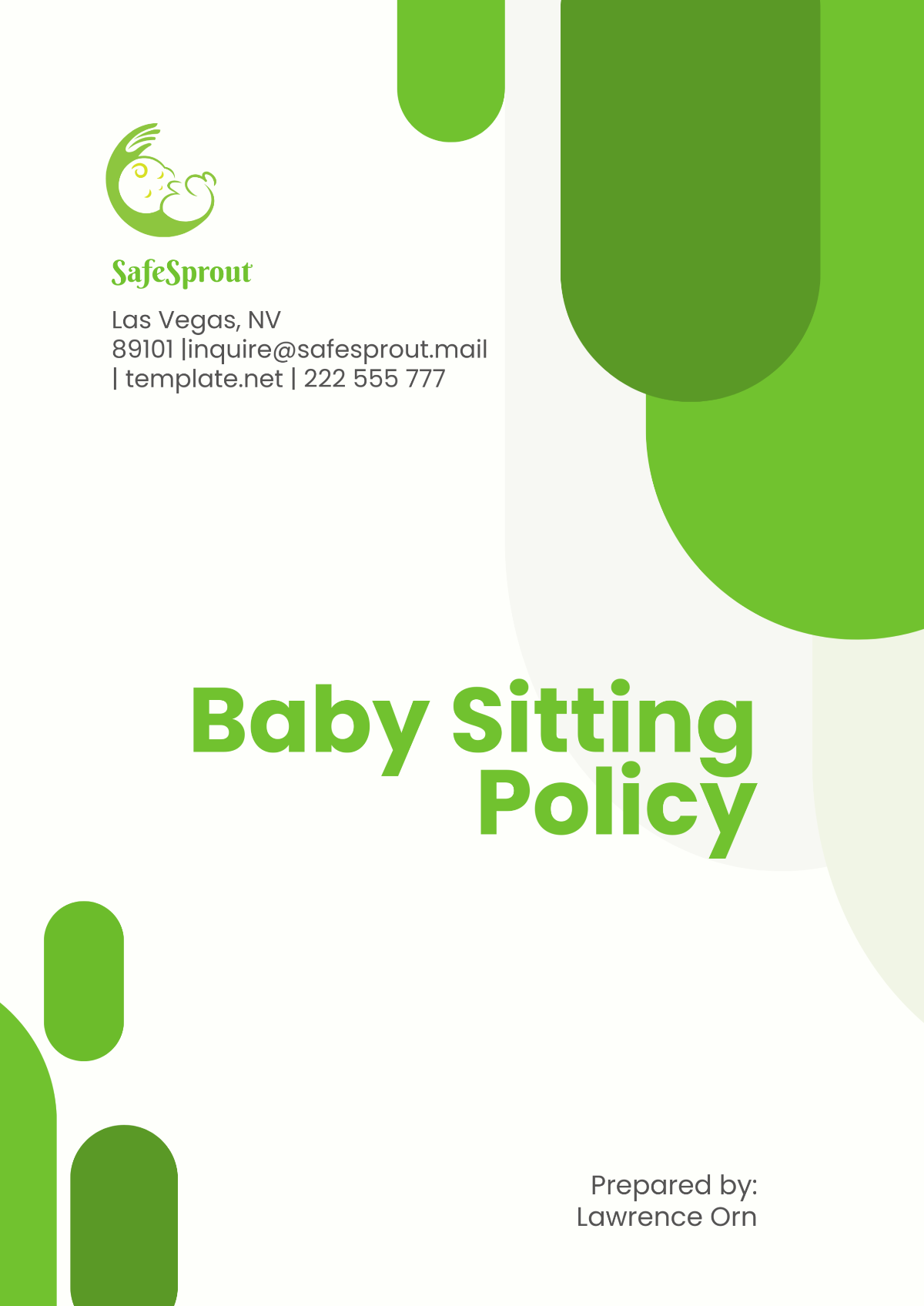 Baby Sitting Policy Template - Edit Online & Download