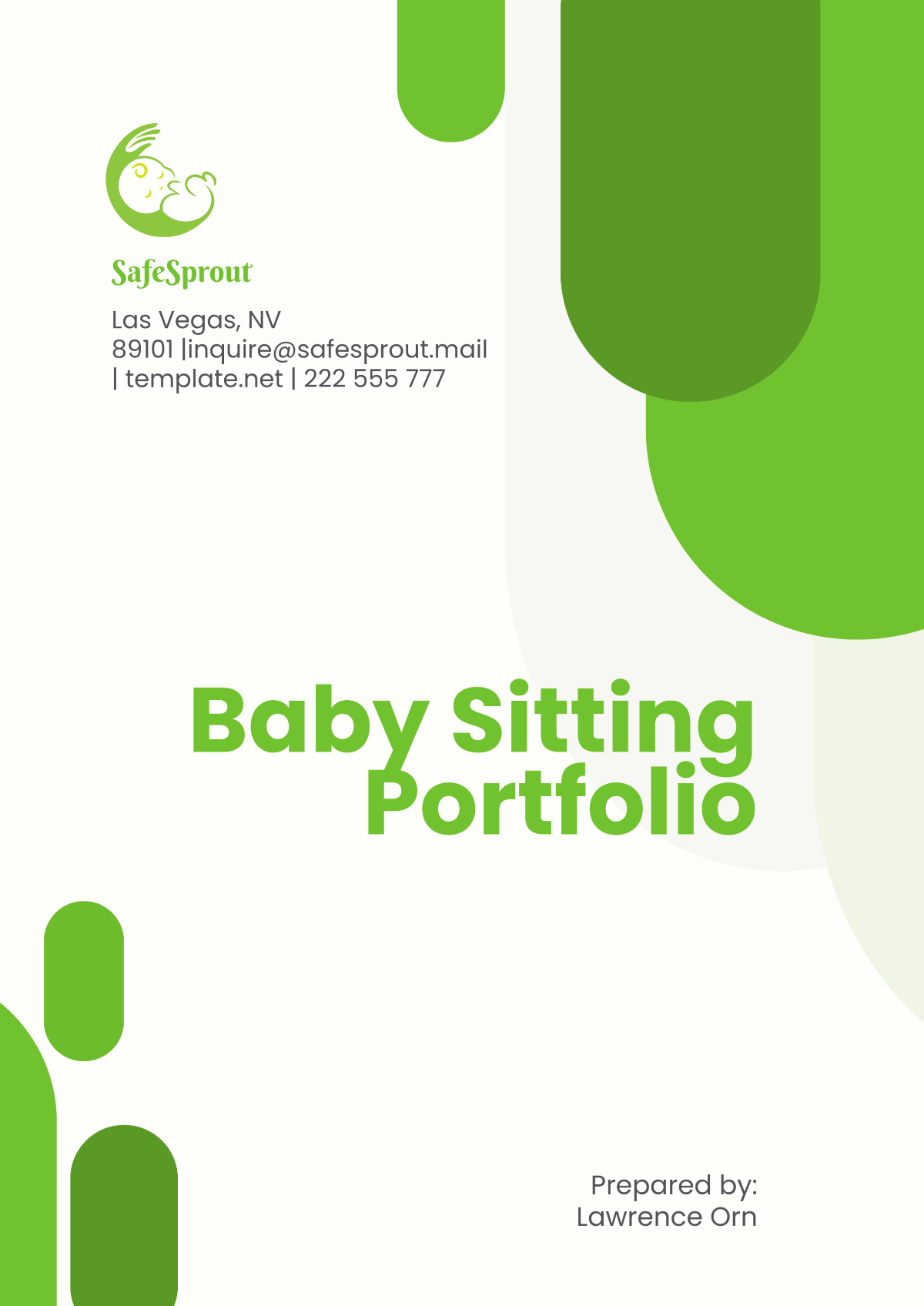 Baby Sitting Portfolio Template - Edit Online & Download