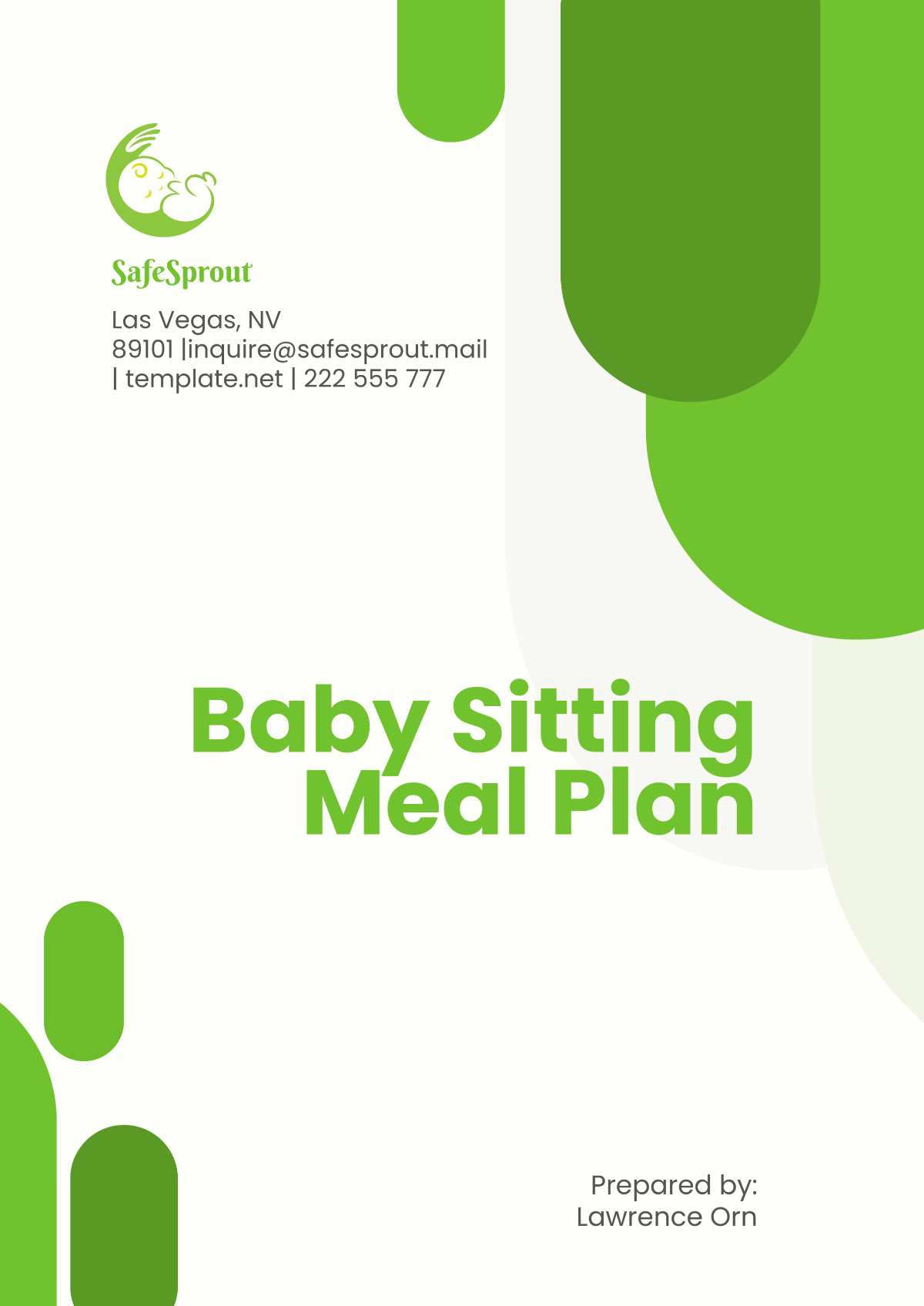 Baby Sitting Meal Plan Template - Edit Online & Download