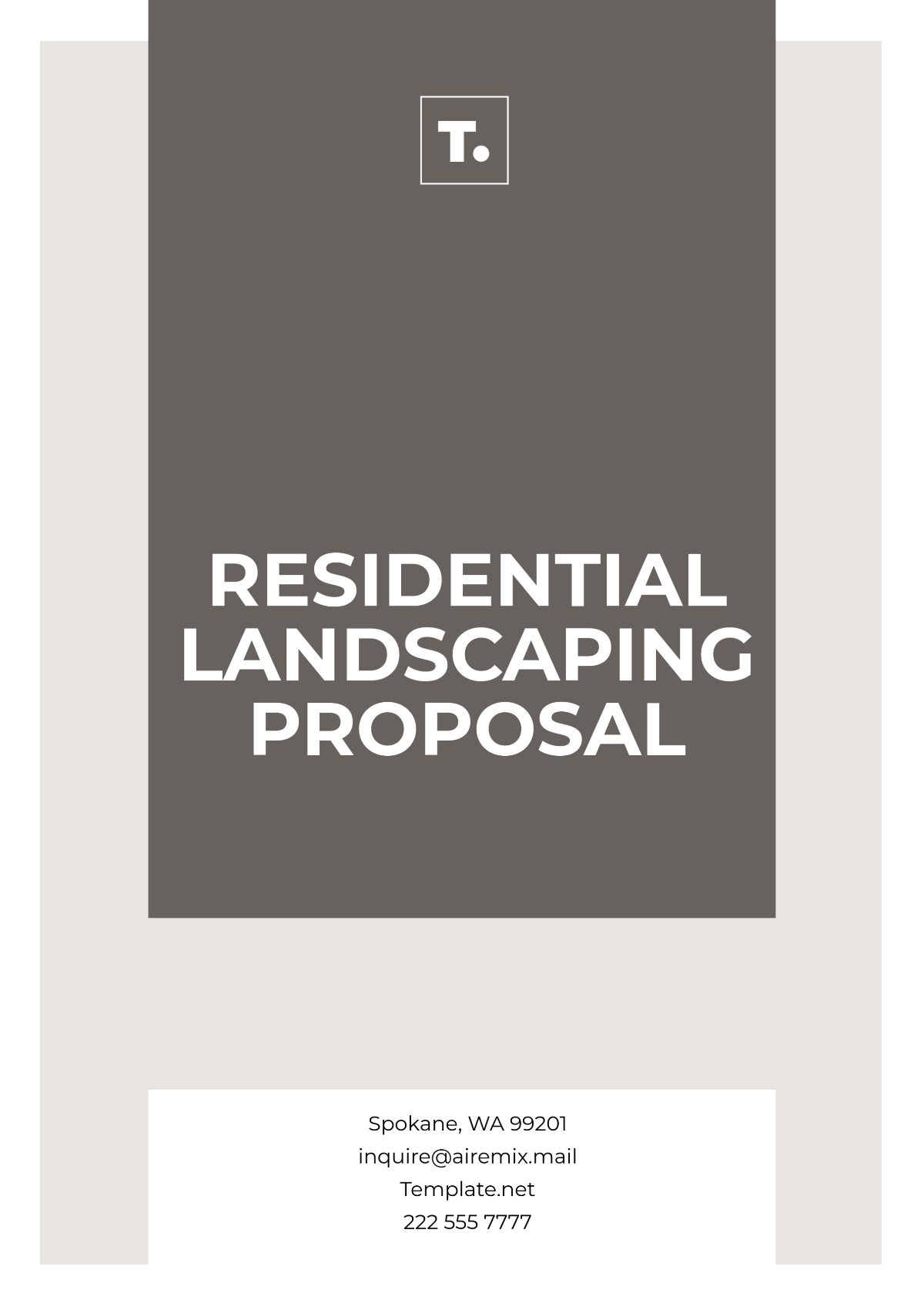 Residential Landscaping Proposal Template - Edit Online & Download