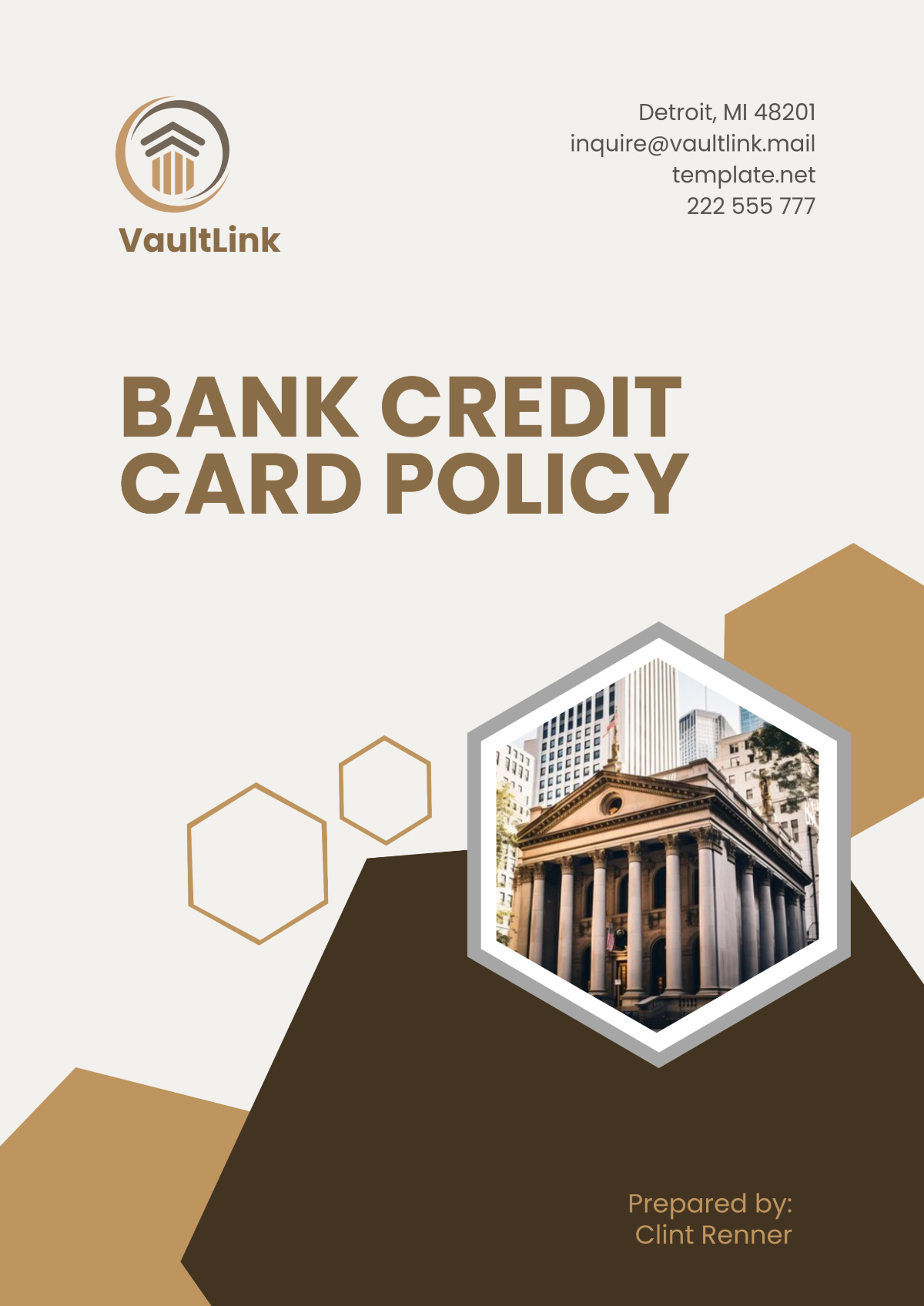 Bank Credit Card Policy Template - Edit Online & Download