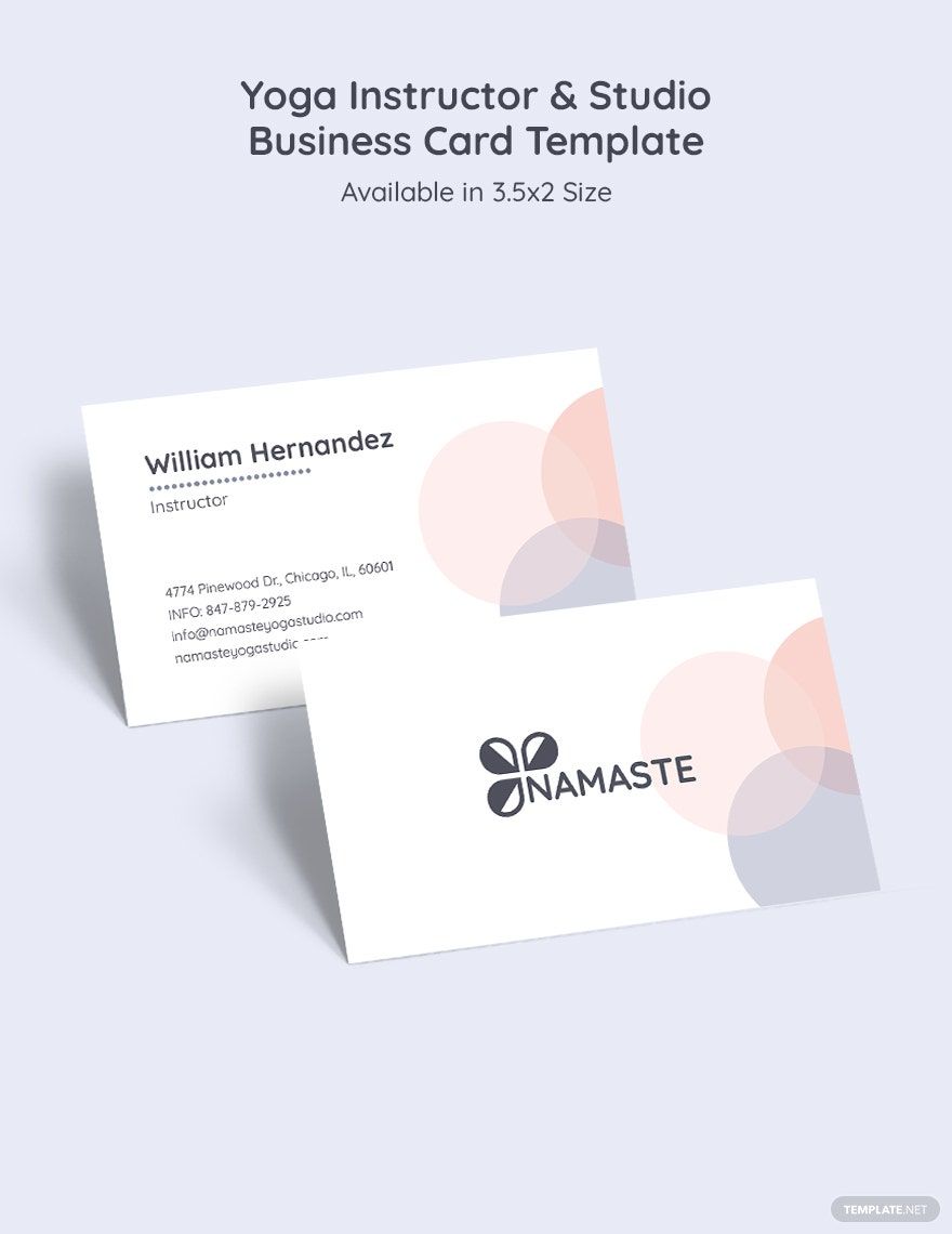 Yoga Instructor Studio Business Card Template in PSD InDesign