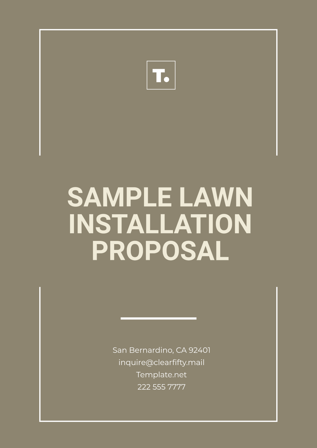 Sample Lawn Installation Proposal Template - Edit Online & Download