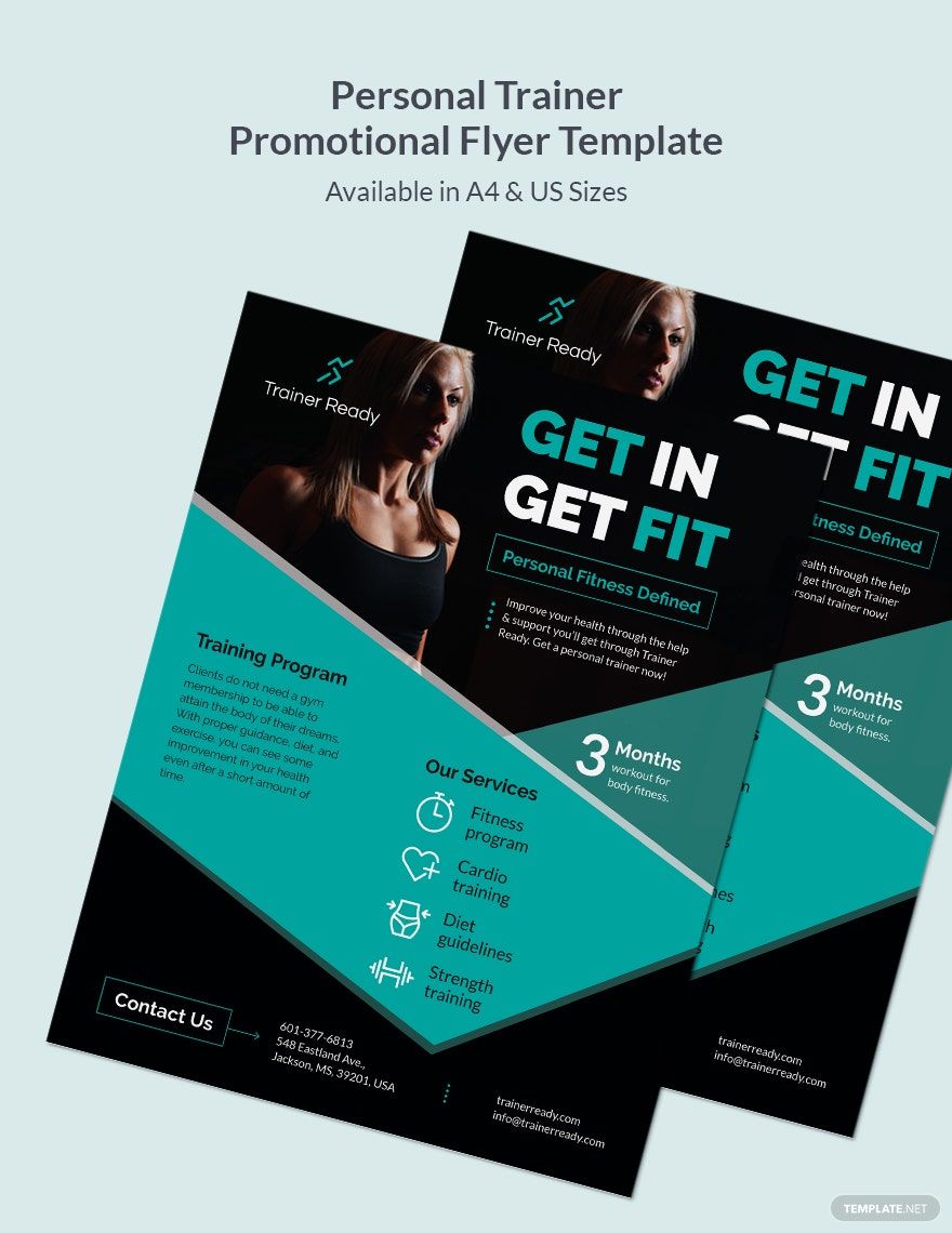 Personal Trainer Promotional Flyer Template
