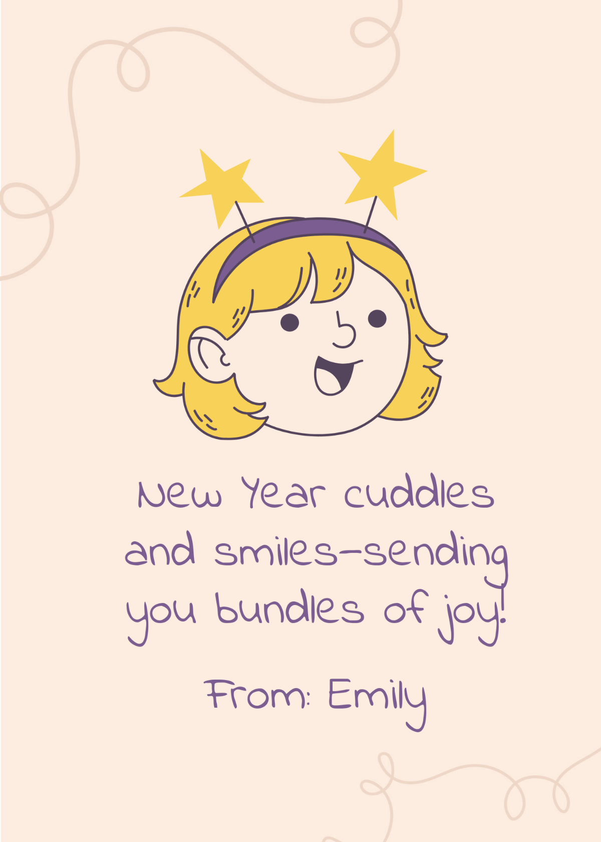 Free Cute New Year Greeting Card Template - Edit Online & Download