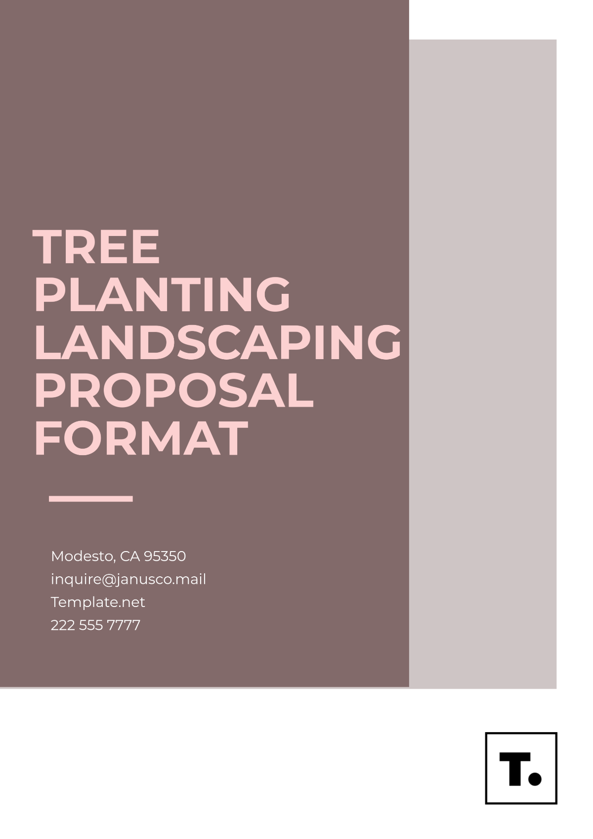 Tree Planting Landscaping Proposal Format Template - Edit Online & Download