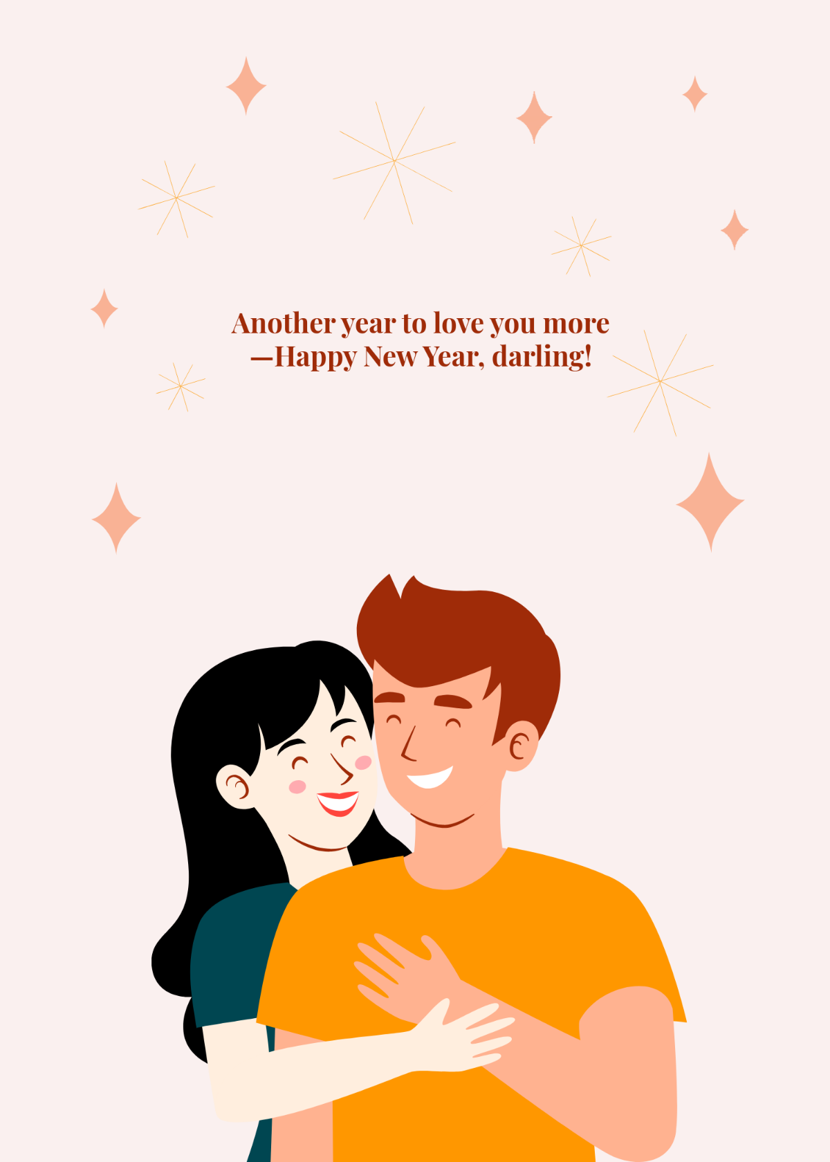 Free Romantic New Year Greeting Card Template - Edit Online & Download