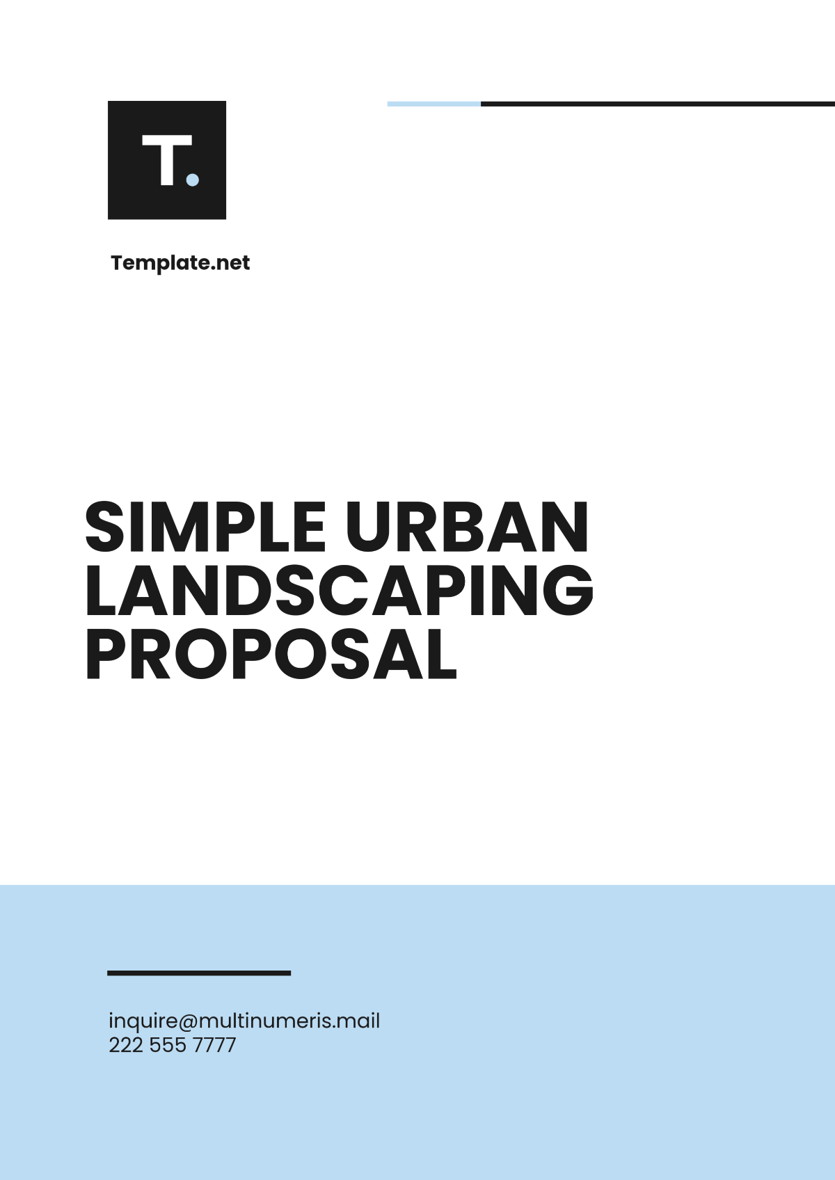 Simple Urban Landscaping Proposal Template - Edit Online & Download