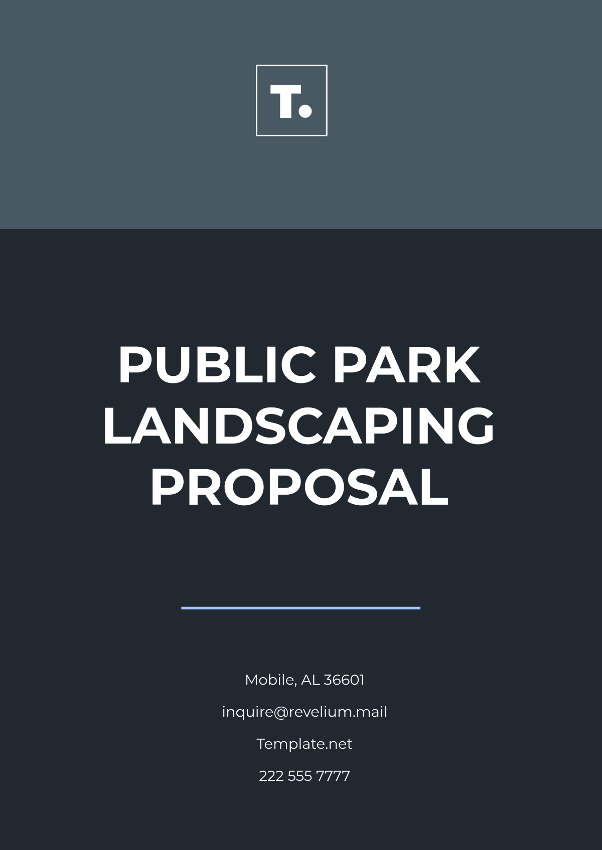 Public Park Landscaping Proposal Template - Edit Online & Download