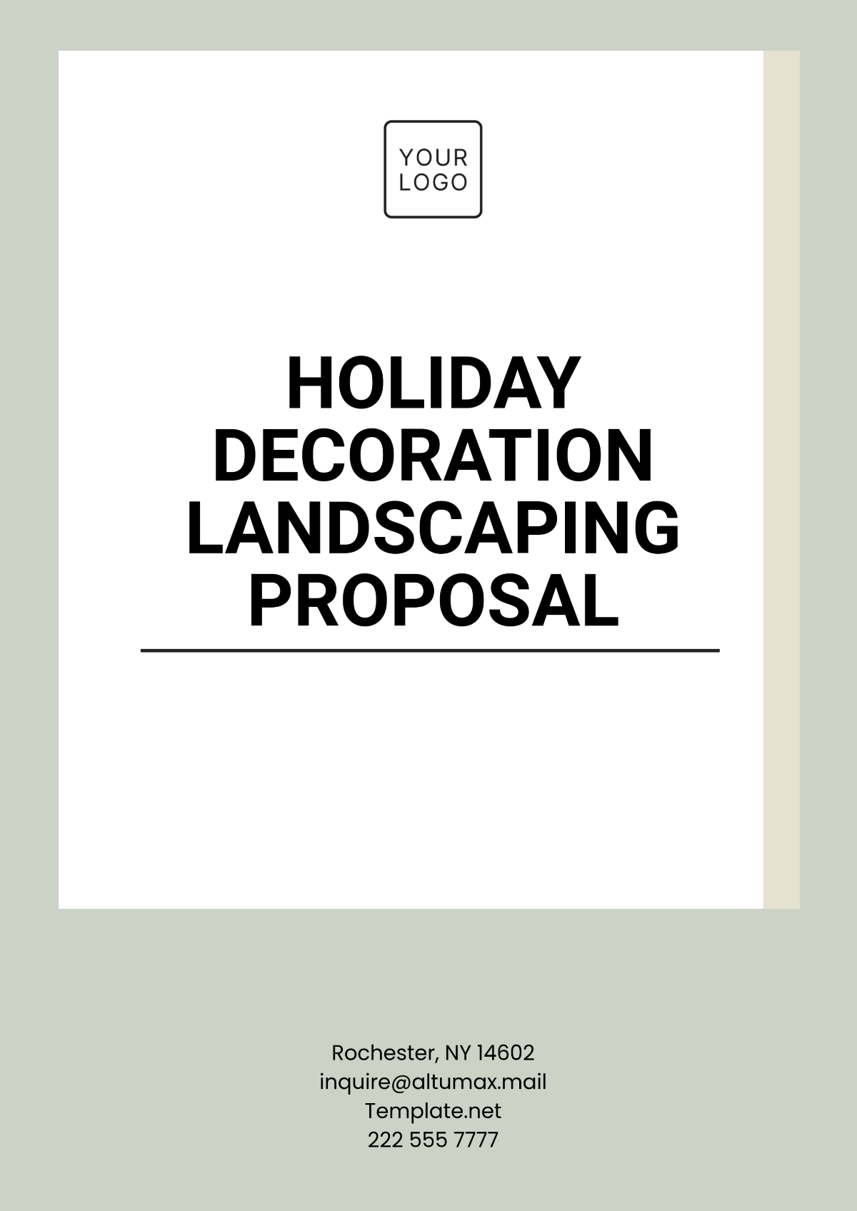 Holiday Decoration Landscaping Proposal Template - Edit Online & Download