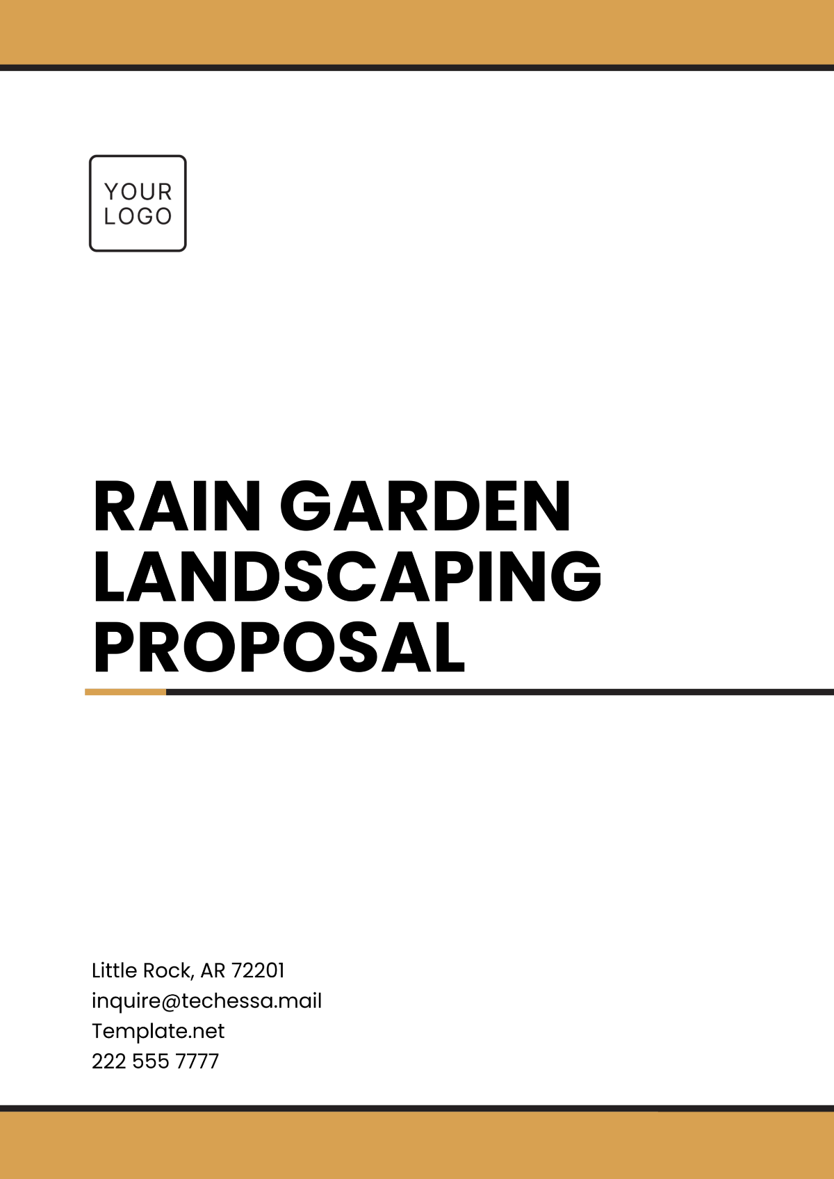 Rain Garden Landscaping Proposal Template - Edit Online & Download