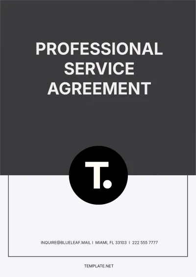 Free Professional Service Agreement Template to Edit Online