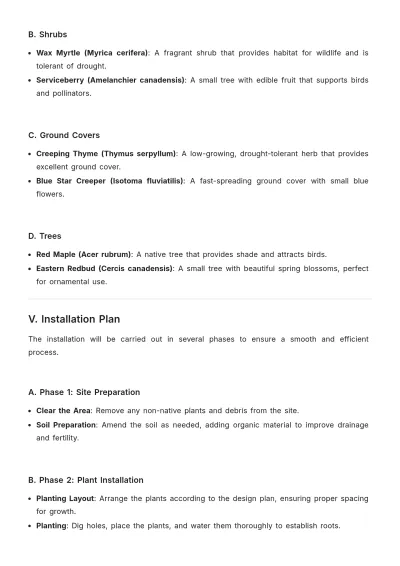 Free Native Plant Landscaping Proposal Template to Edit Online