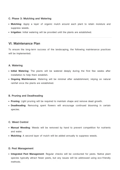 Free Native Plant Landscaping Proposal Template to Edit Online