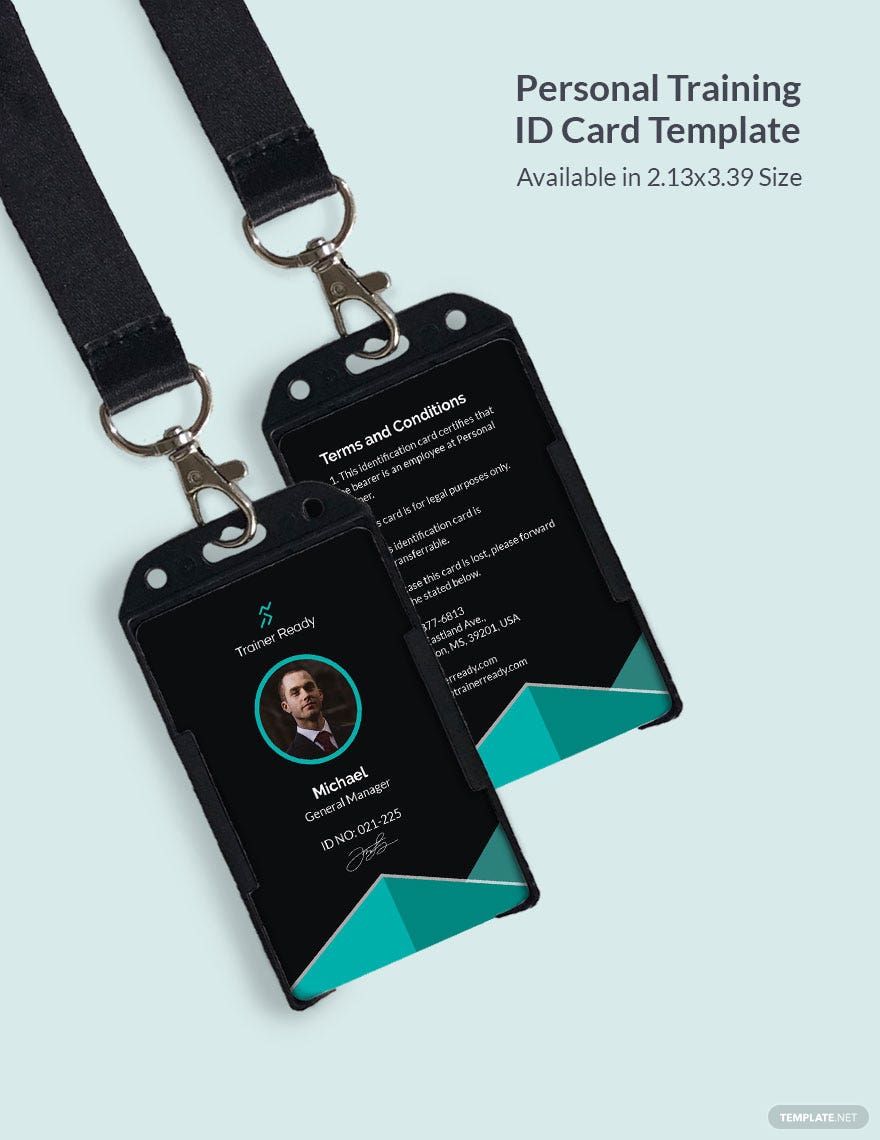 Personal Training ID Card Template