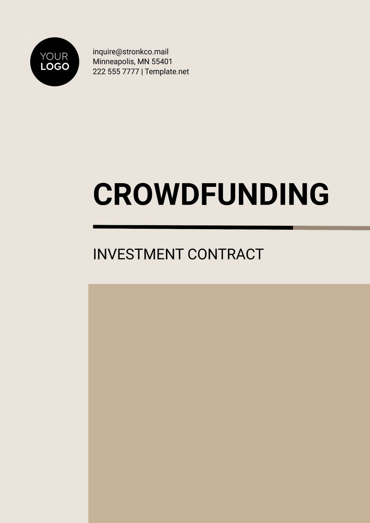 Crowdfunding Investment Contract Template - Edit Online & Download