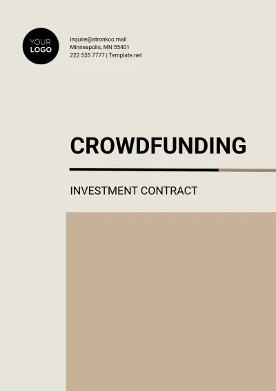 Free Crowdfunding Investment Contract Template to Edit Online