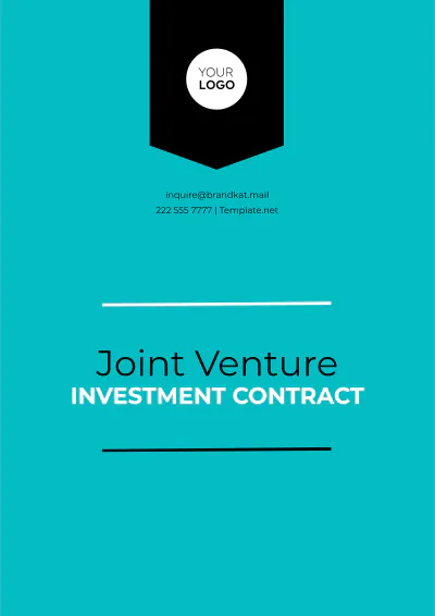 Free Joint Venture Investment Contract Template to Edit Online