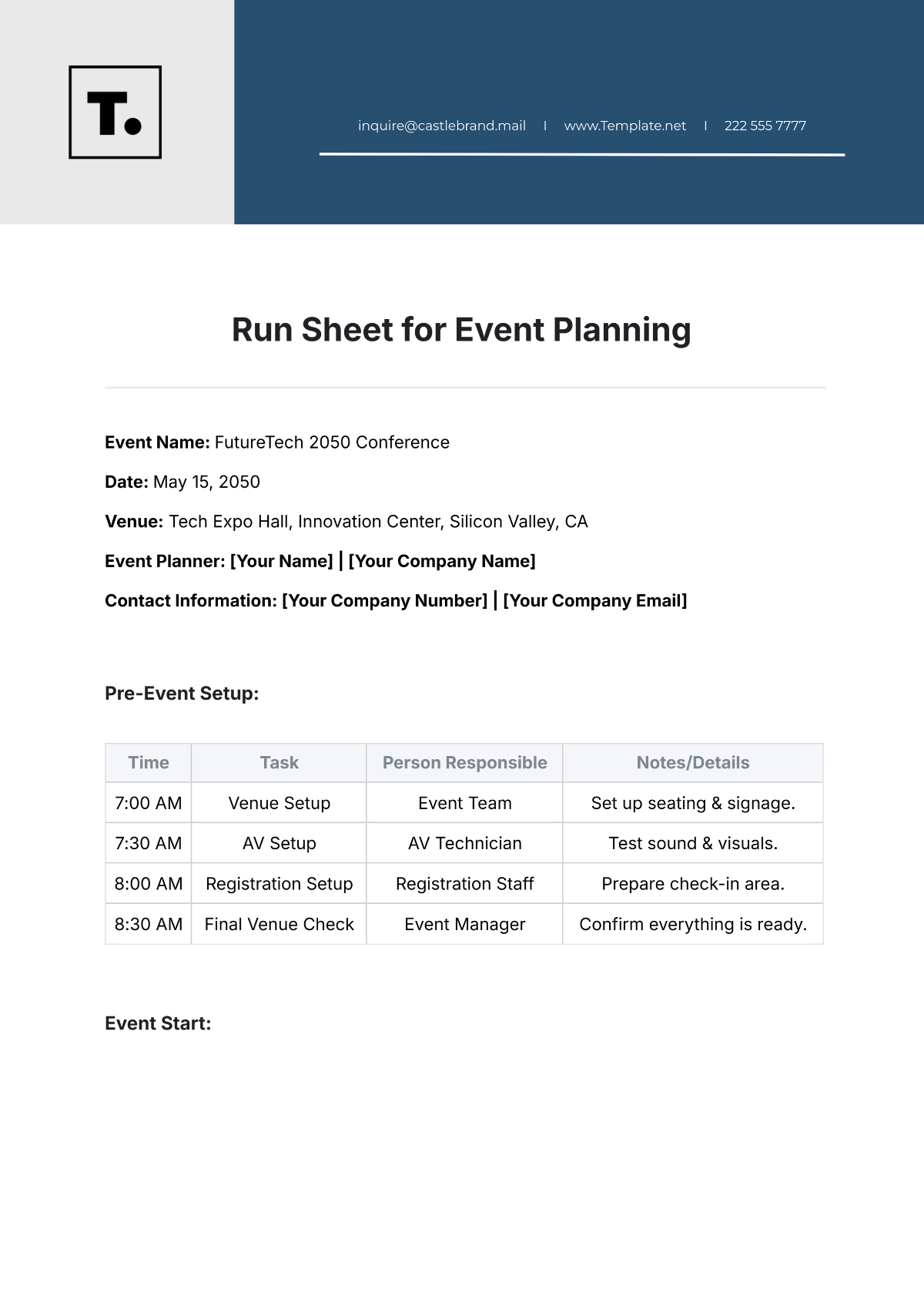 Free Printable Event Run Sheet Template To Edit Online Free Printable Event Run Sheet Template To Edit Online
