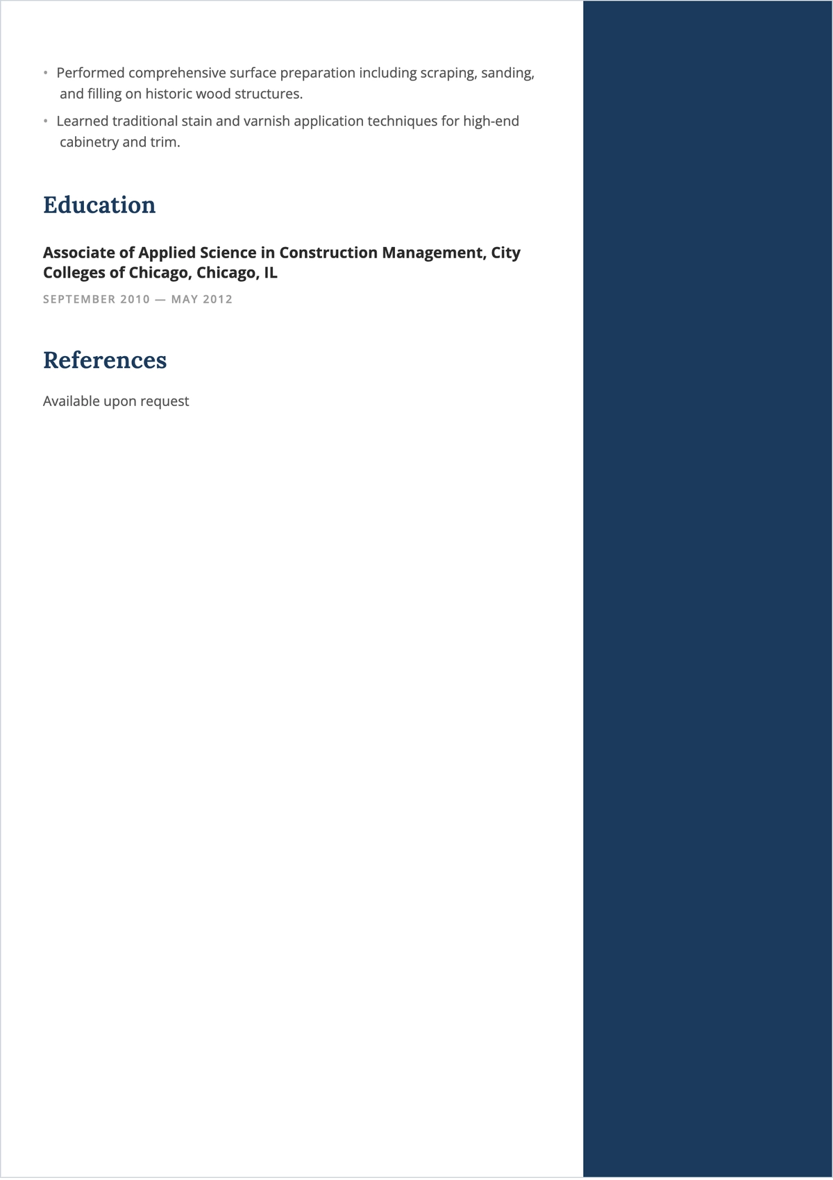 Free Lead Painter/Supervisor ATS Resume Template, AI Resume Builder