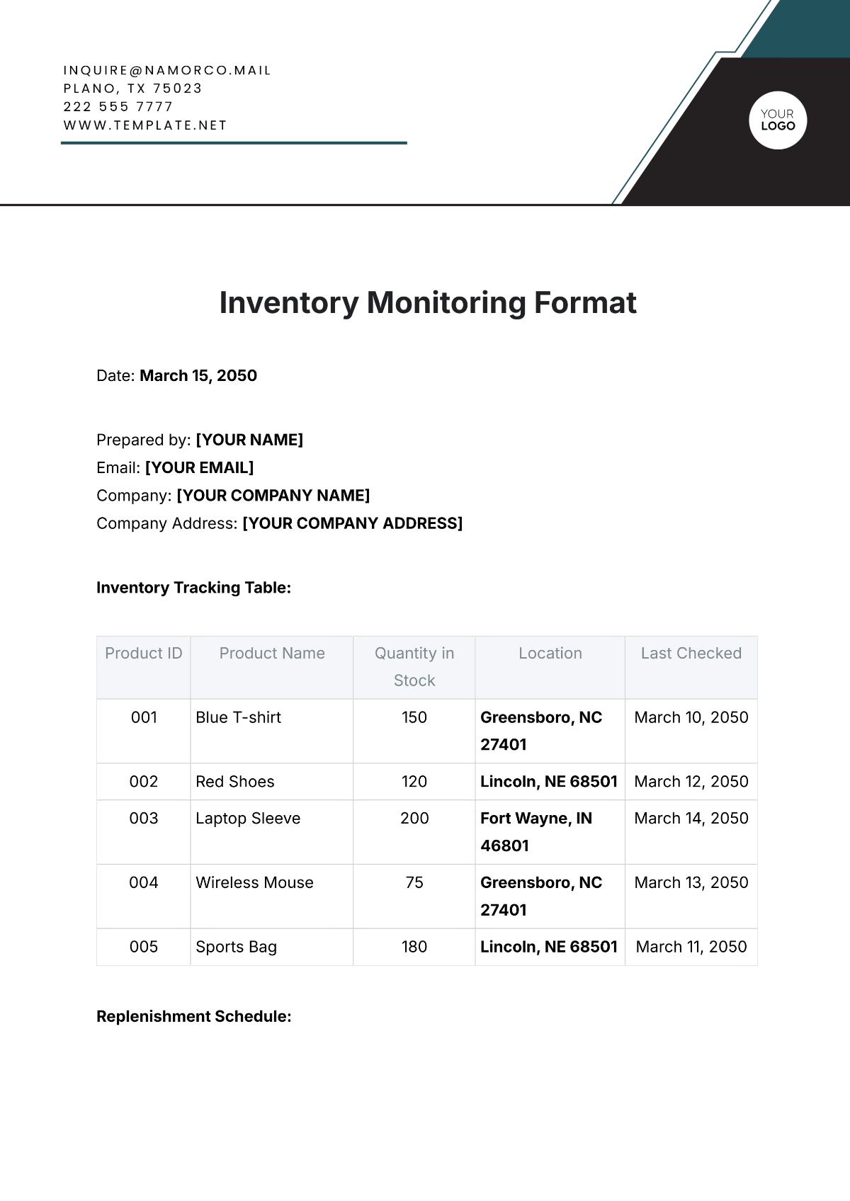 Inventory Monitoring Format Template - Download | Template.net