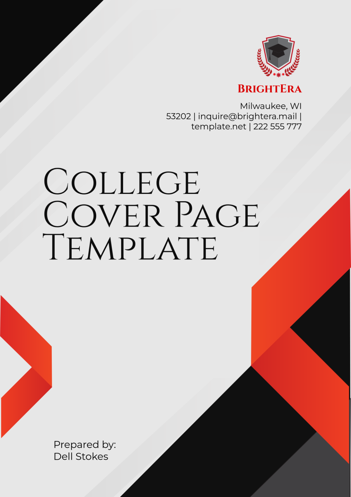 Free College Cover Page Template - Edit Online & Download