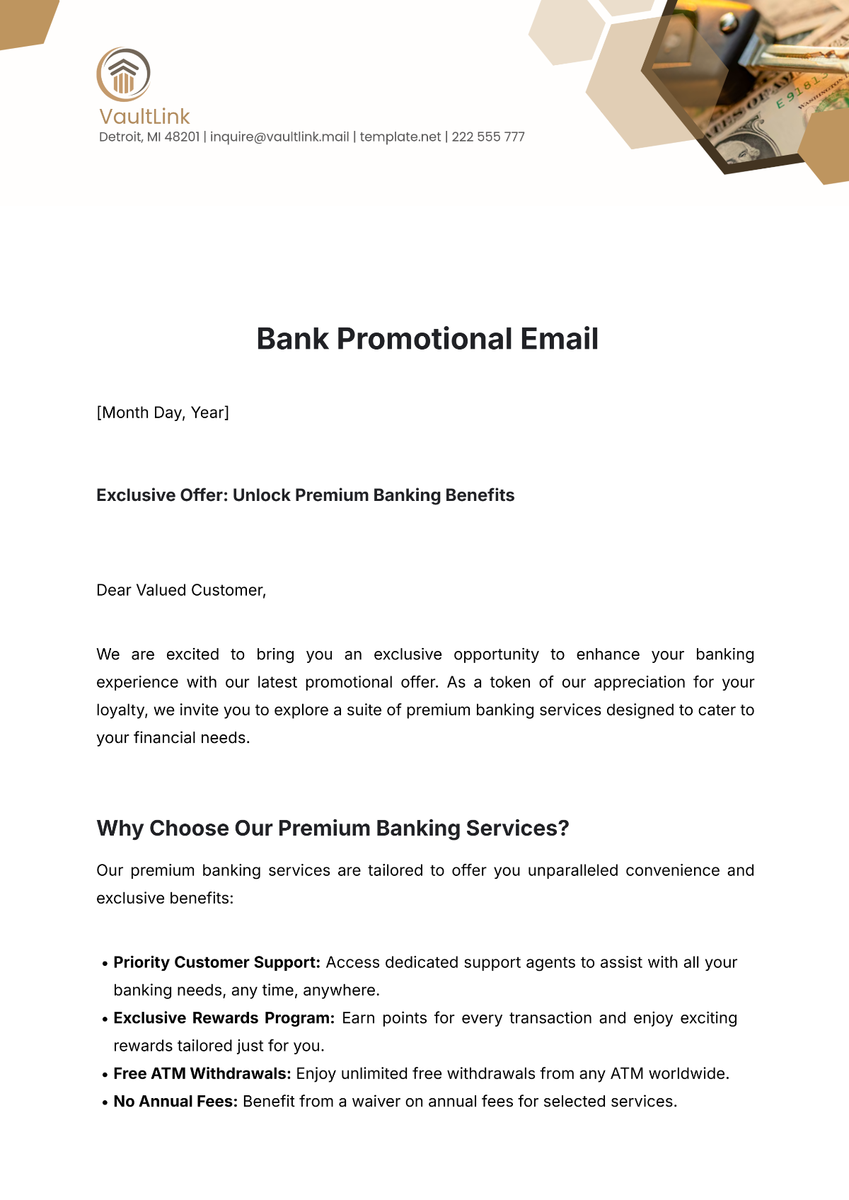 Bank Promotional Email Template