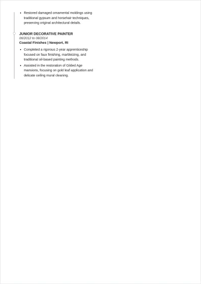 Free Restoration Design Painter ATS Resume Template, AI Resume Builder