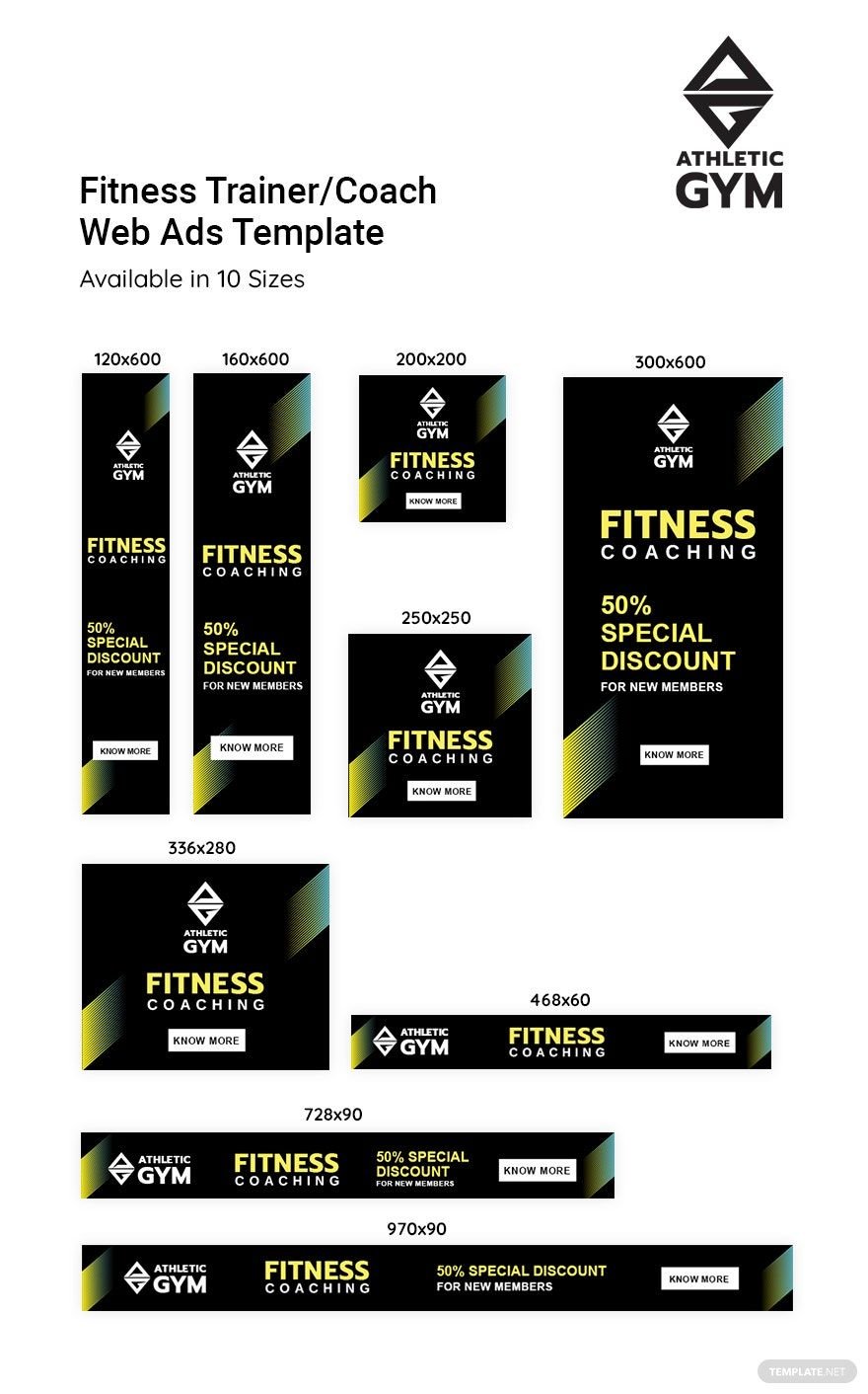 Fitness Trainer/Coach Web Ads Template