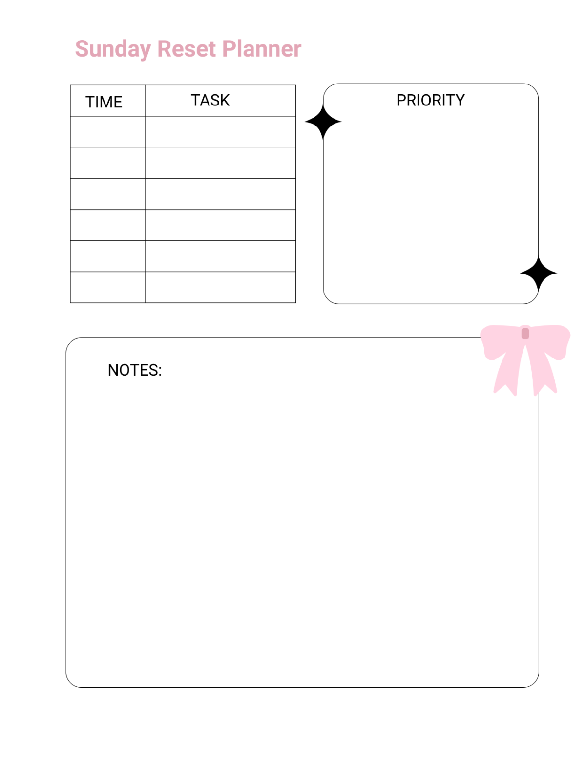 Free Sunday Reset Planner Template - Edit Online & Download