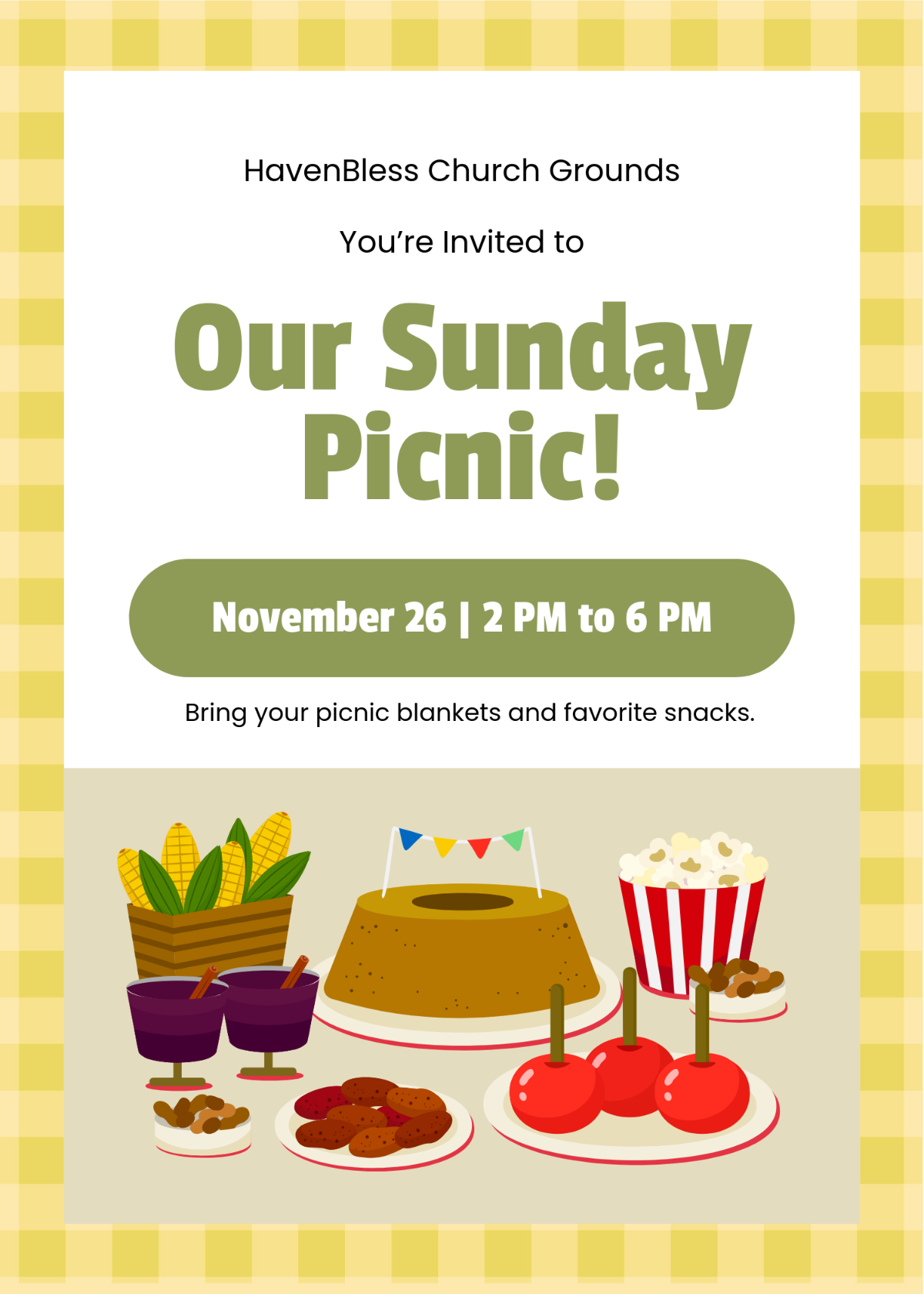 Free Sunday Picnic Invitation Template - Edit Online & Download