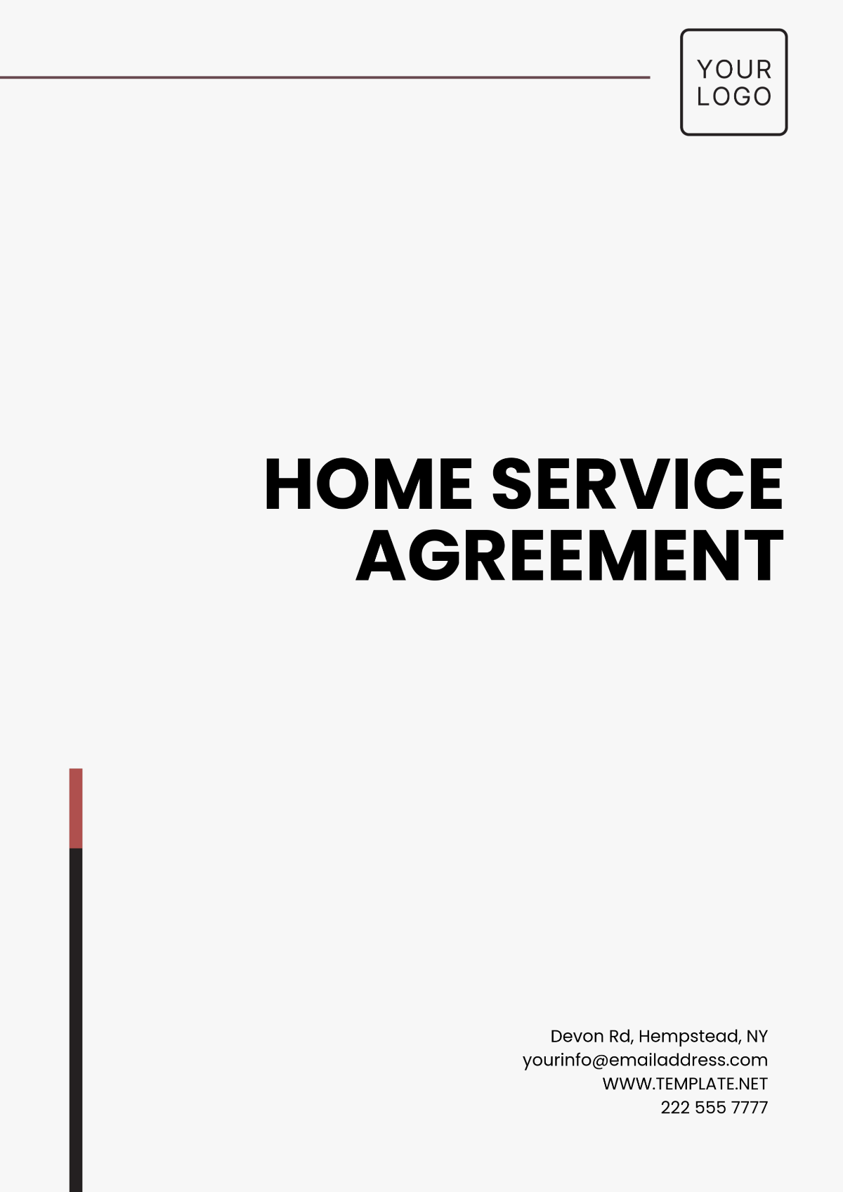 Home Service Agreement Template - Edit Online & Download