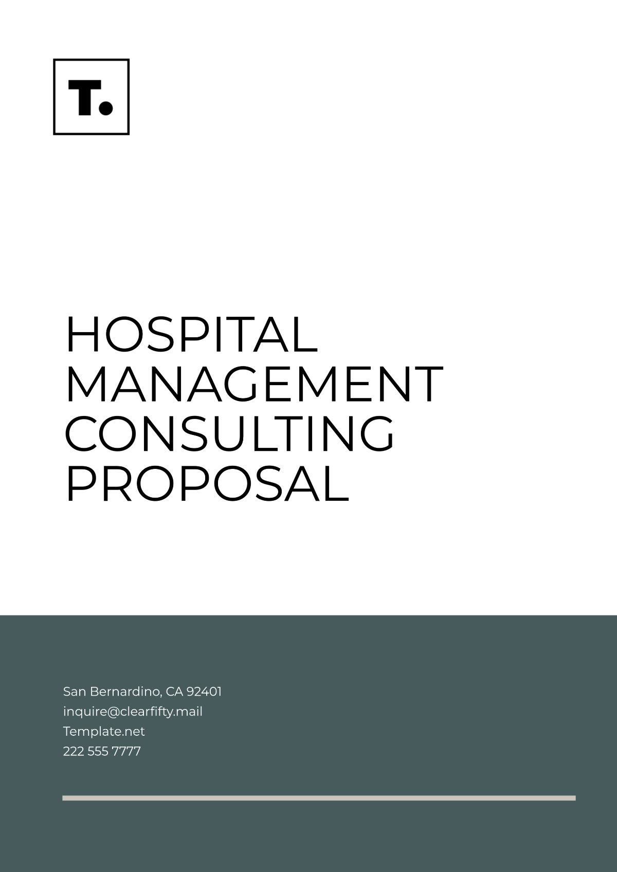 Hospital Management Consulting Proposal Template - Edit Online & Download