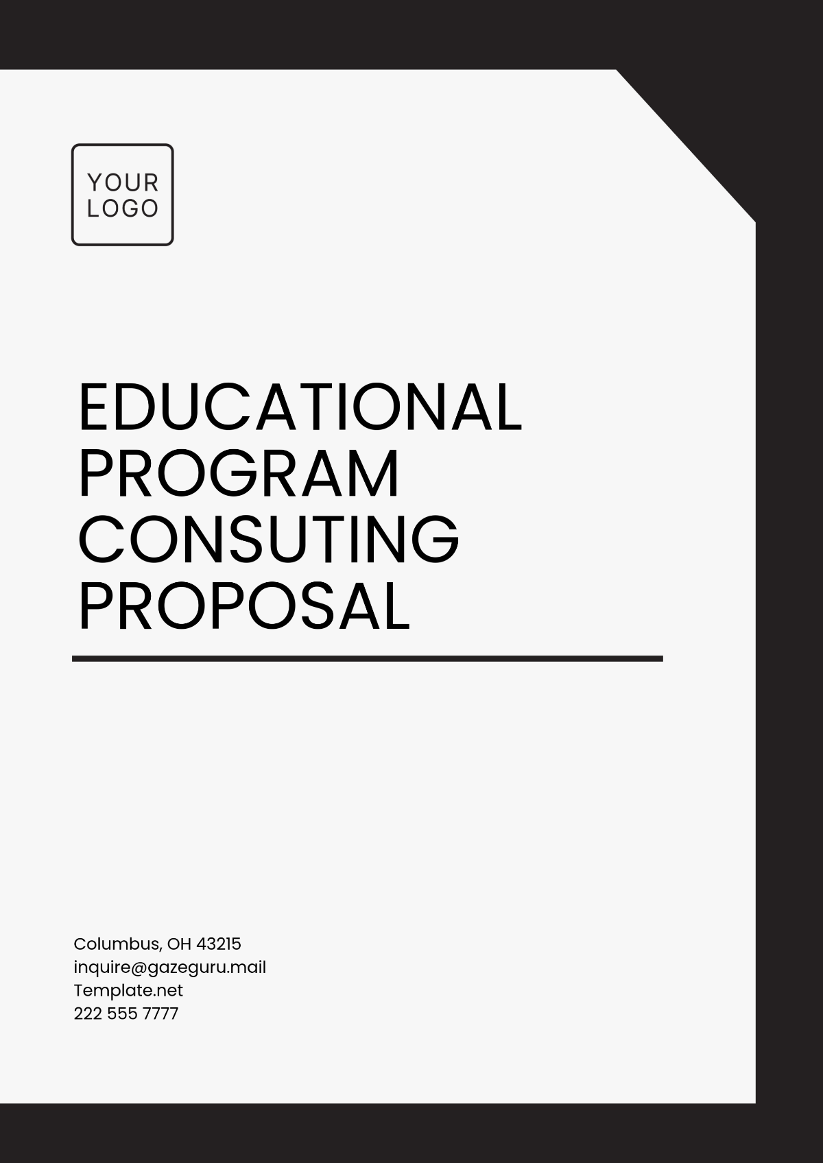 Educational Program Consulting Proposal Template - Edit Online & Download