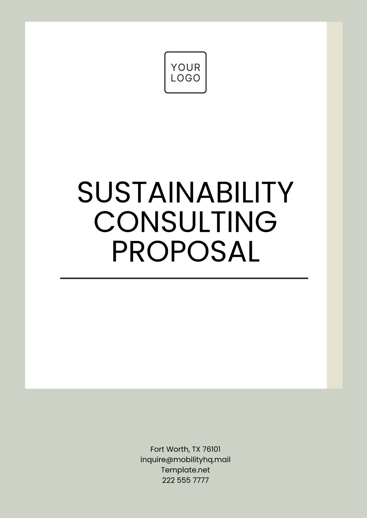 Sustainability Consulting Proposal Template - Edit Online & Download