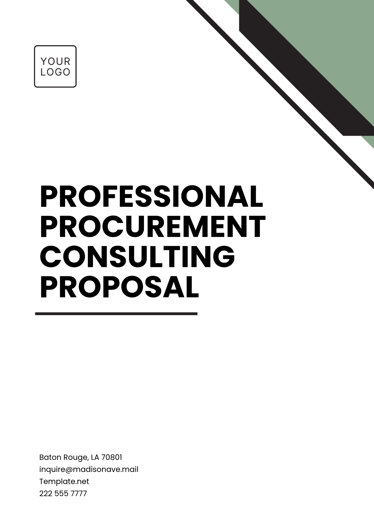 Professional Procurement Consulting Proposal Template - Edit Online & Download