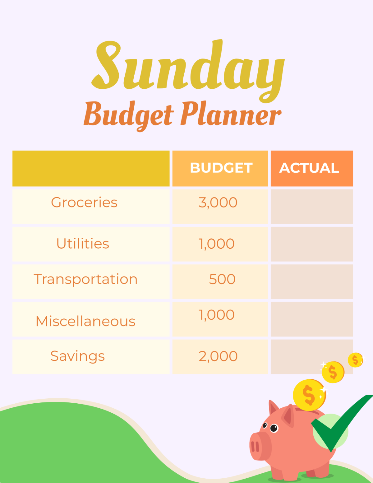 Free Sunday Budget Planner Template - Edit Online & Download