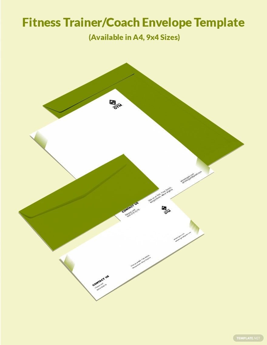 Fitness Trainer/Coach Envelope Template