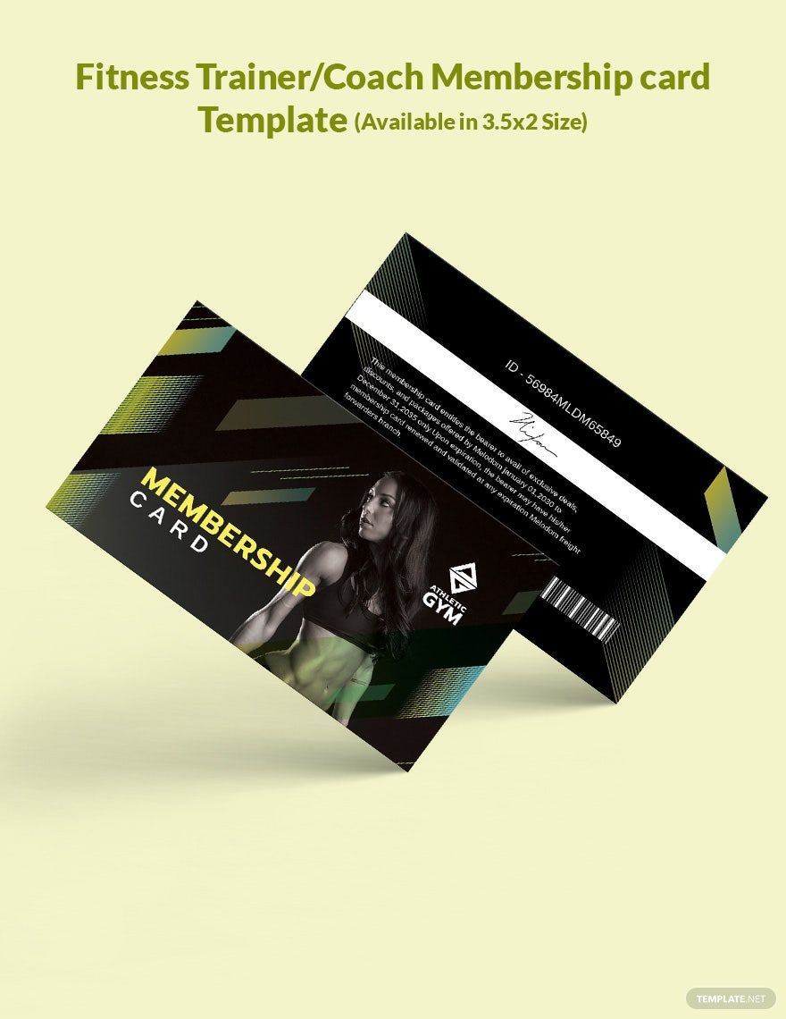 Fitness Trainer/Coach Membership Card Template