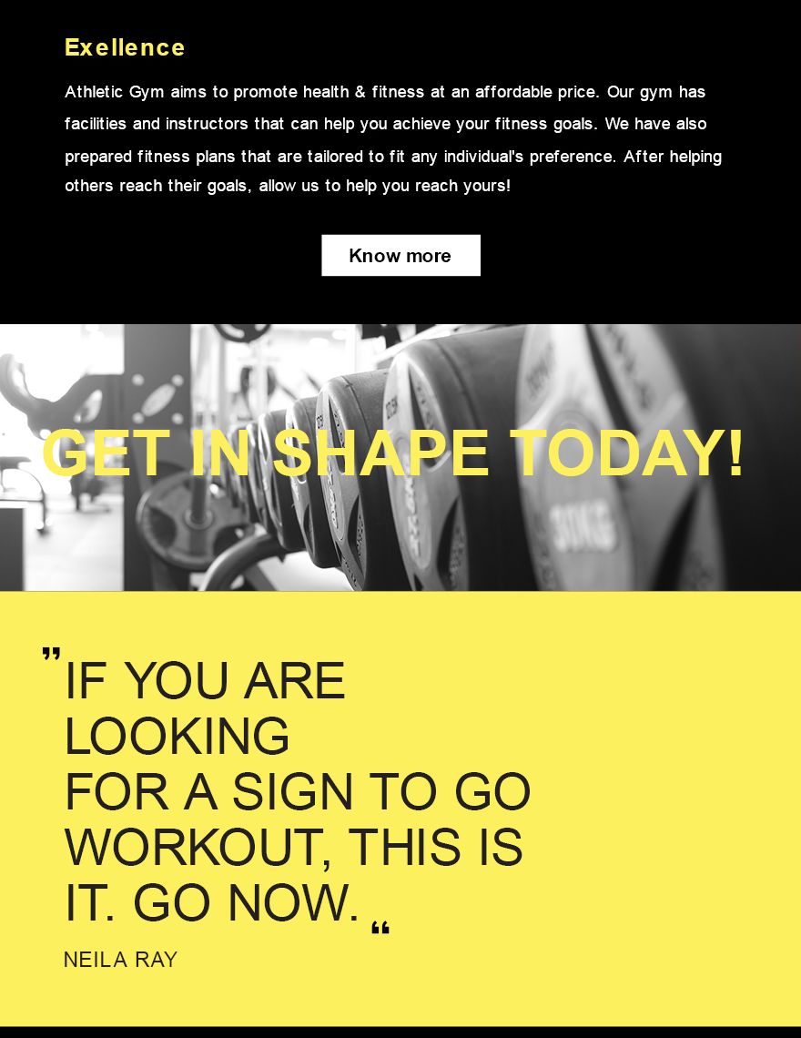 Fitness Trainer/Coach Email Newsletter Template