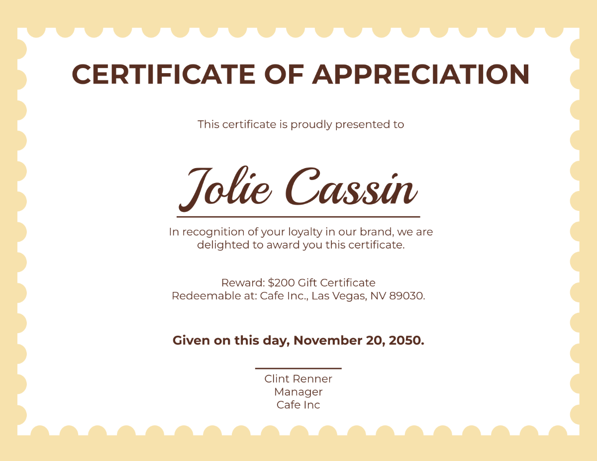 Gift Reward Certificate Template - Edit Online & Download