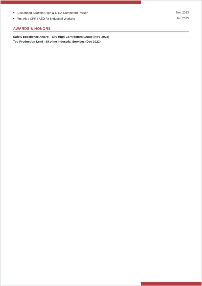 Free High-Rise Painter ATS Resume Template, AI Resume Builder