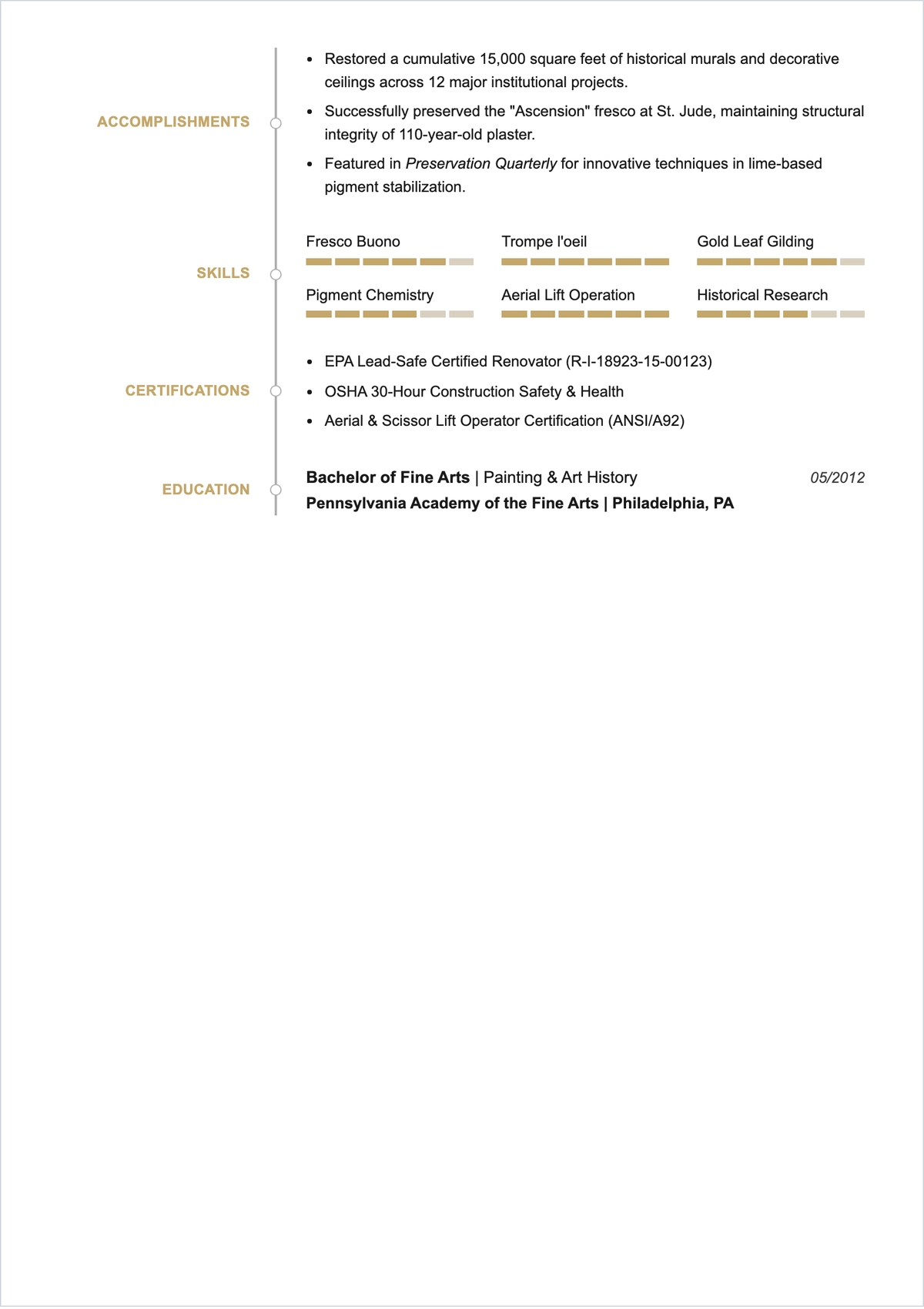 Free Decorative Ceiling Painter ATS Resume Template, AI Resume Builder