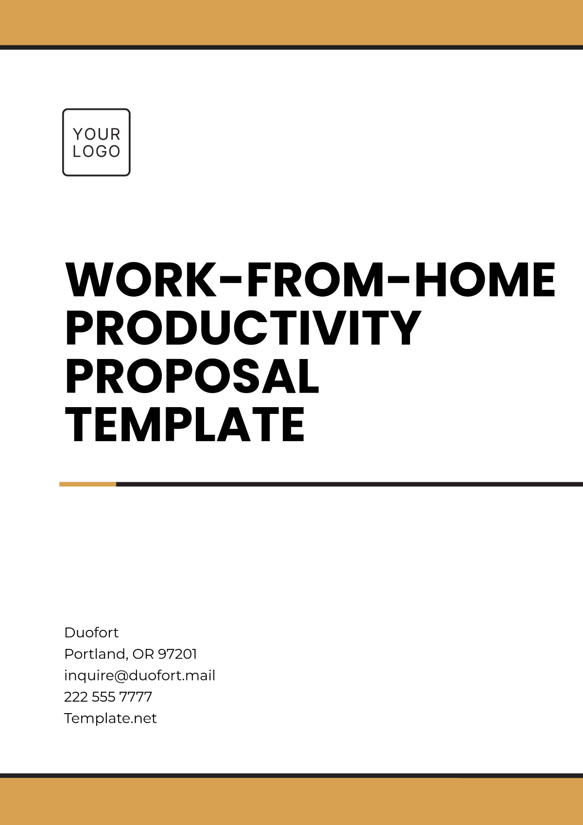 Work-from-Home Productivity Proposal Template - Edit Online & Download