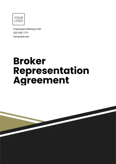 Free Broker Representation Agreement Template to Edit Online