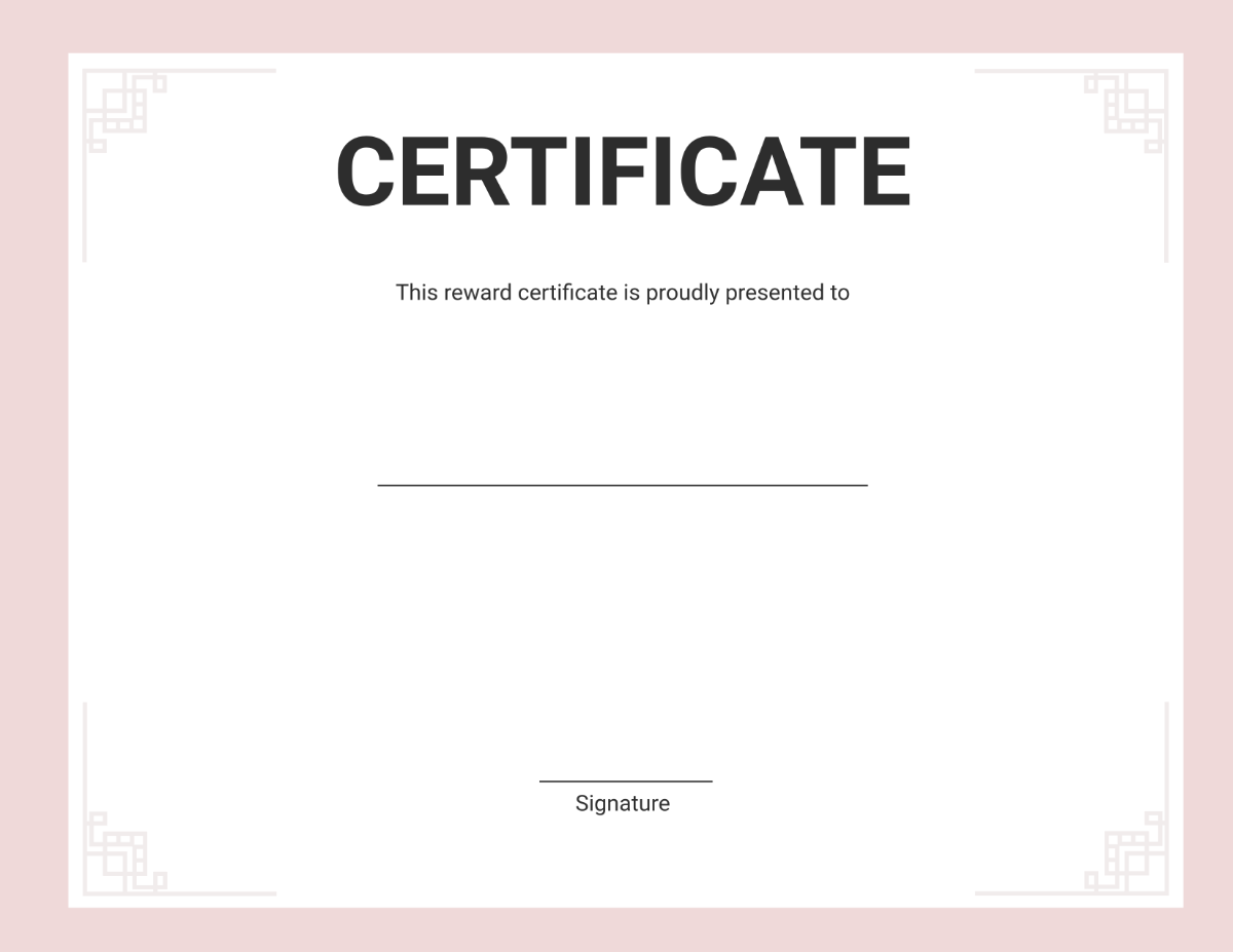 Blank Reward Certificate Template - Edit Online & Download